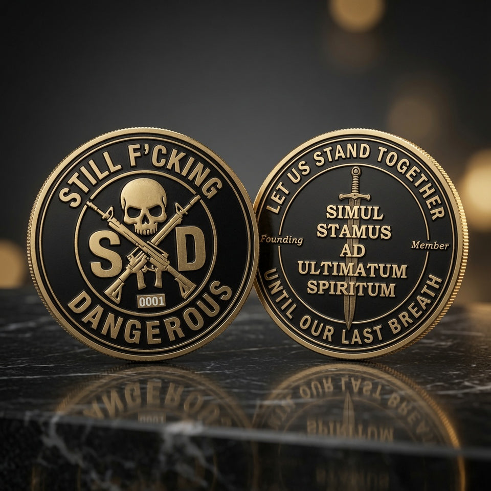 The SFD Founders Coin — front and back