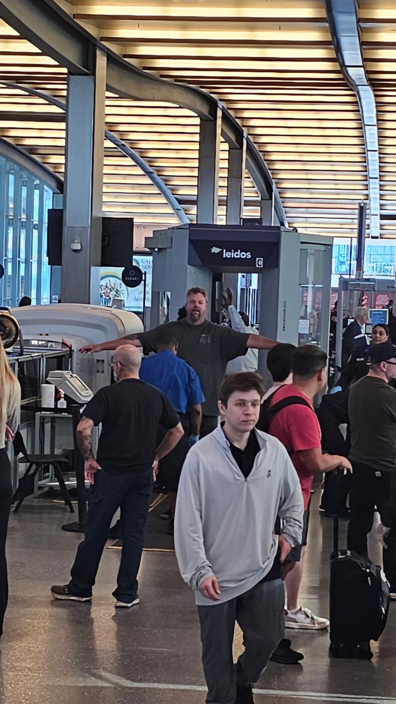 Wheels up — making it through TSA on the way to Guys Trip