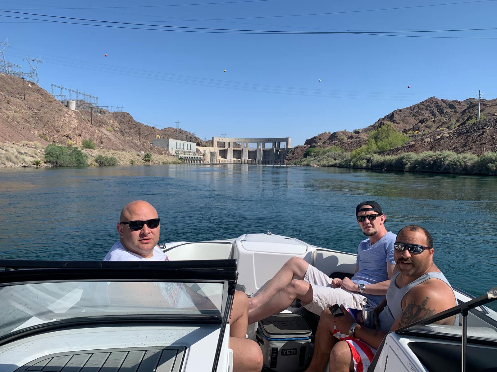 Boat ride past the Parker Dam on the Colorado River